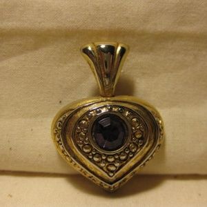 Gold tone Amethyst Rhinestone Pendent